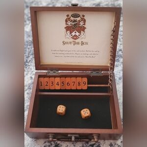 Vintage Cottagecore Wooden Shut The Box Game Rustic Classic Dice Game Decor